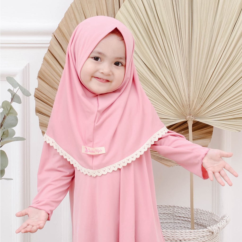 Hijab Anak Perempuan Instant Aiska / Pashmina Instan Alika  / Pashtan Anak / Jilbab Anak Perempuan / Kerudung Anak Bayi Renda / Hijab Balita Polos Original / Hijab Bayi