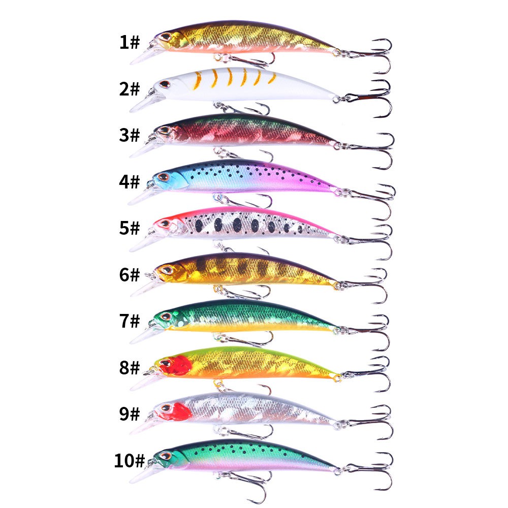 HENGJIA 10PCS Umpan Sinking Minnow 9cm 13g Lure Freshwater Bait Sea Fishing Lure Plastic Hard Bait Artificial bionic Bait