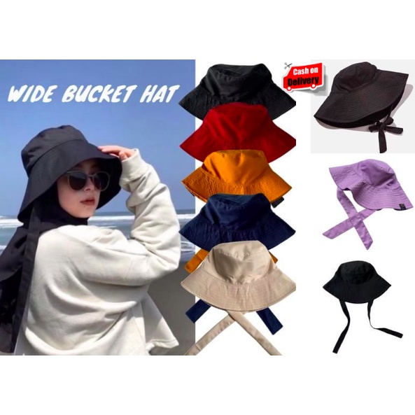 Bucket Hat Wide / Topi Bucket Pantai Unisex Laki Perempuan Remaja Hingga Dewasa