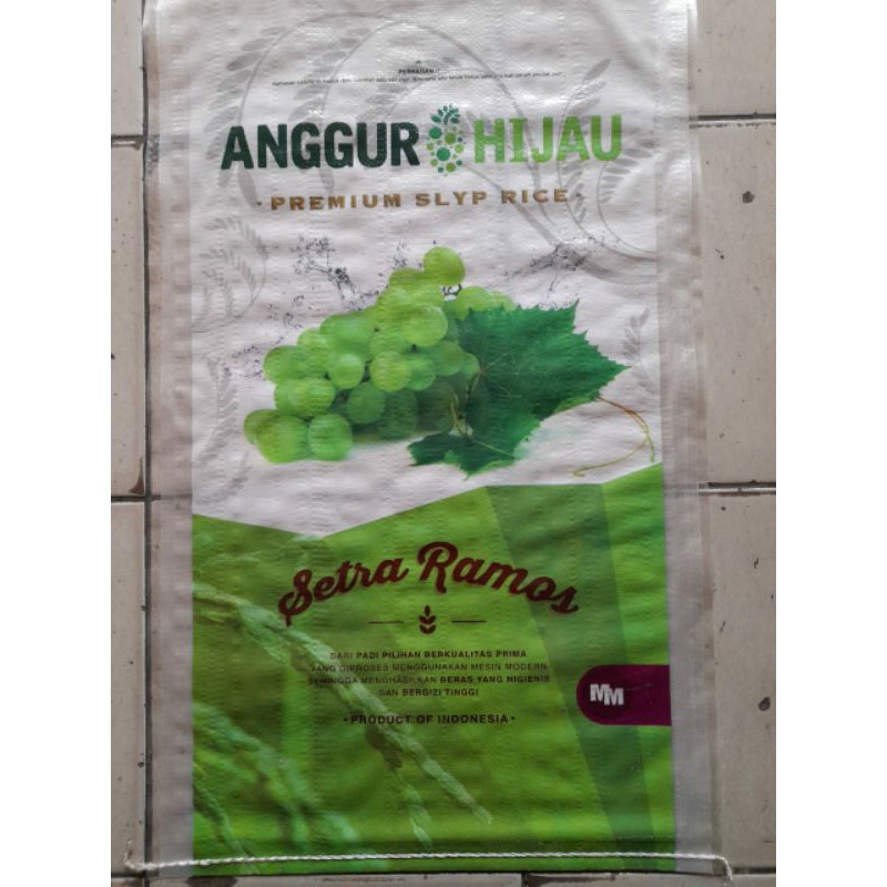 

karung beras laminasi 10 kg cap ANGGUR(ini kemasan bukan beras)