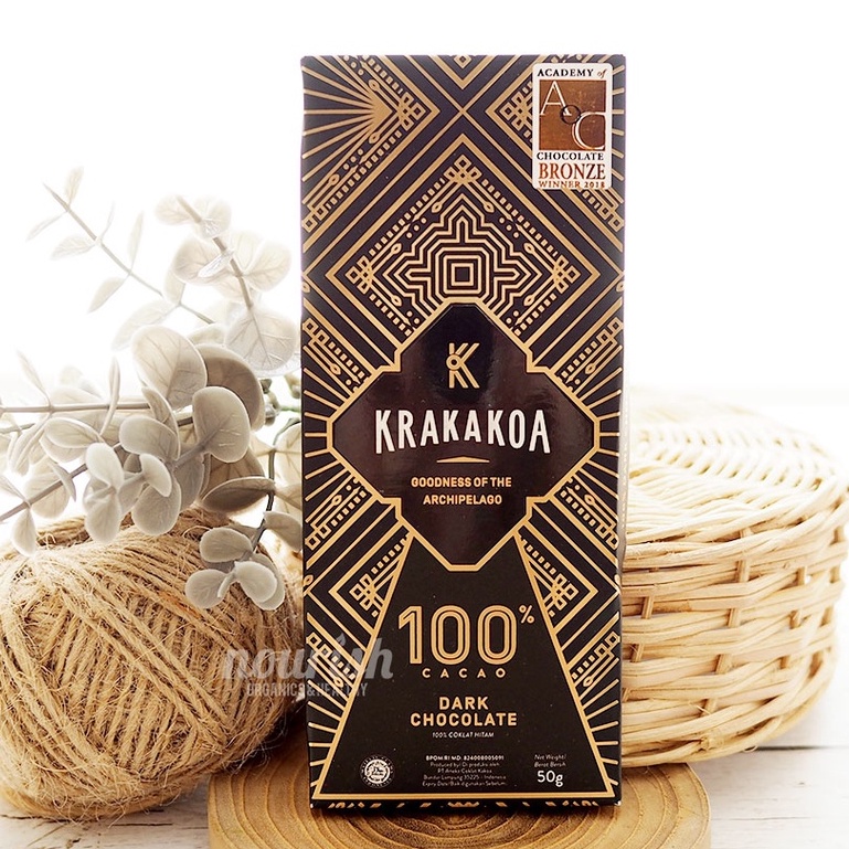Krakakoa, Arenga 100% Dark Chocolate 50gr (No White Sugar Chocolate)