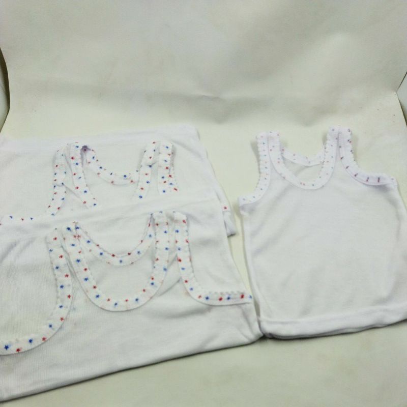 Kaos singlet putih tul tul size S M L XL usia 2 - 4 Tahun untuk bayi dan anak MURAH kiki