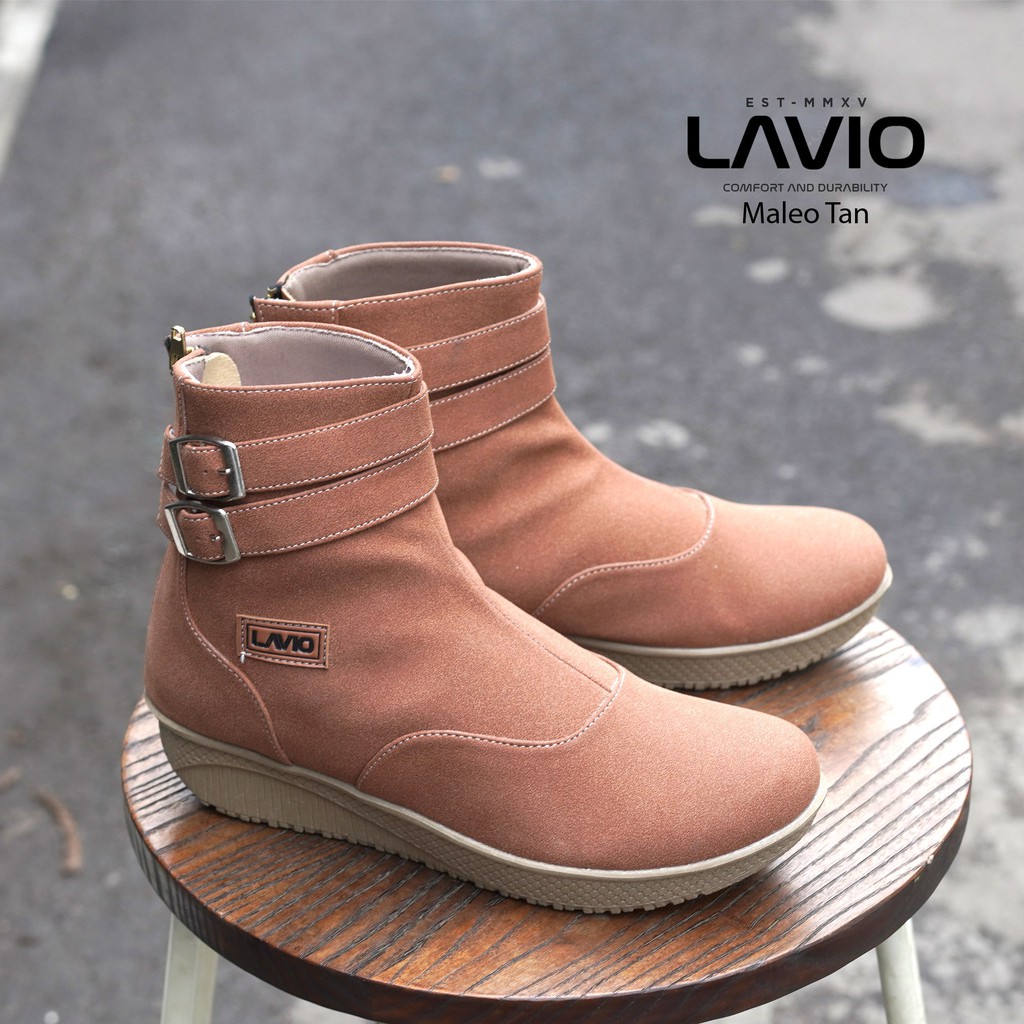 Sepatu Boots Wanita Cewe Keren Korea Kekinian Lavio Maleoo Original