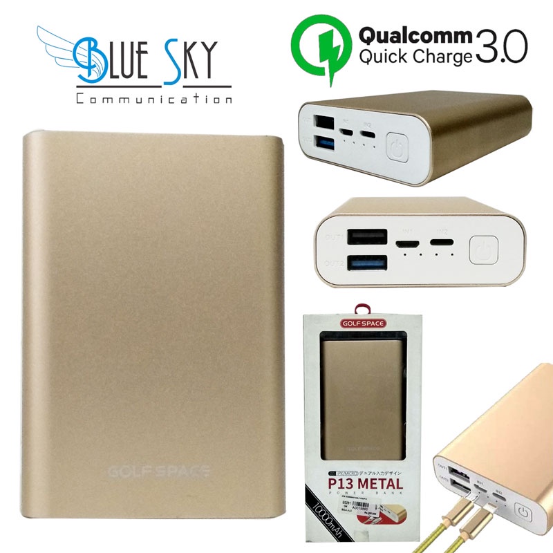 POWERBANK GOLF X3Q P13 10.000MAH MICTO LIGHTNING PORTABLE