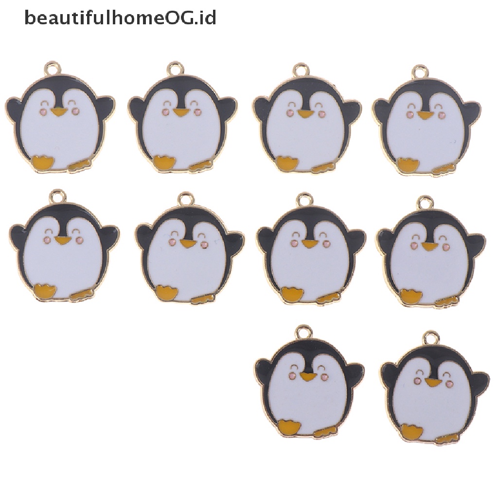 10pcs / set Liontin enamel Desain Kartun penguin charms Untuk Membuat Perhiasan