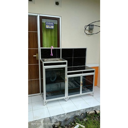 Sbmsemarang - RAK PIRING KOMPOR + WASTAFEL ALMUNIUM/ PERABOT (KHUSUS WILAYAH SEMARANG)