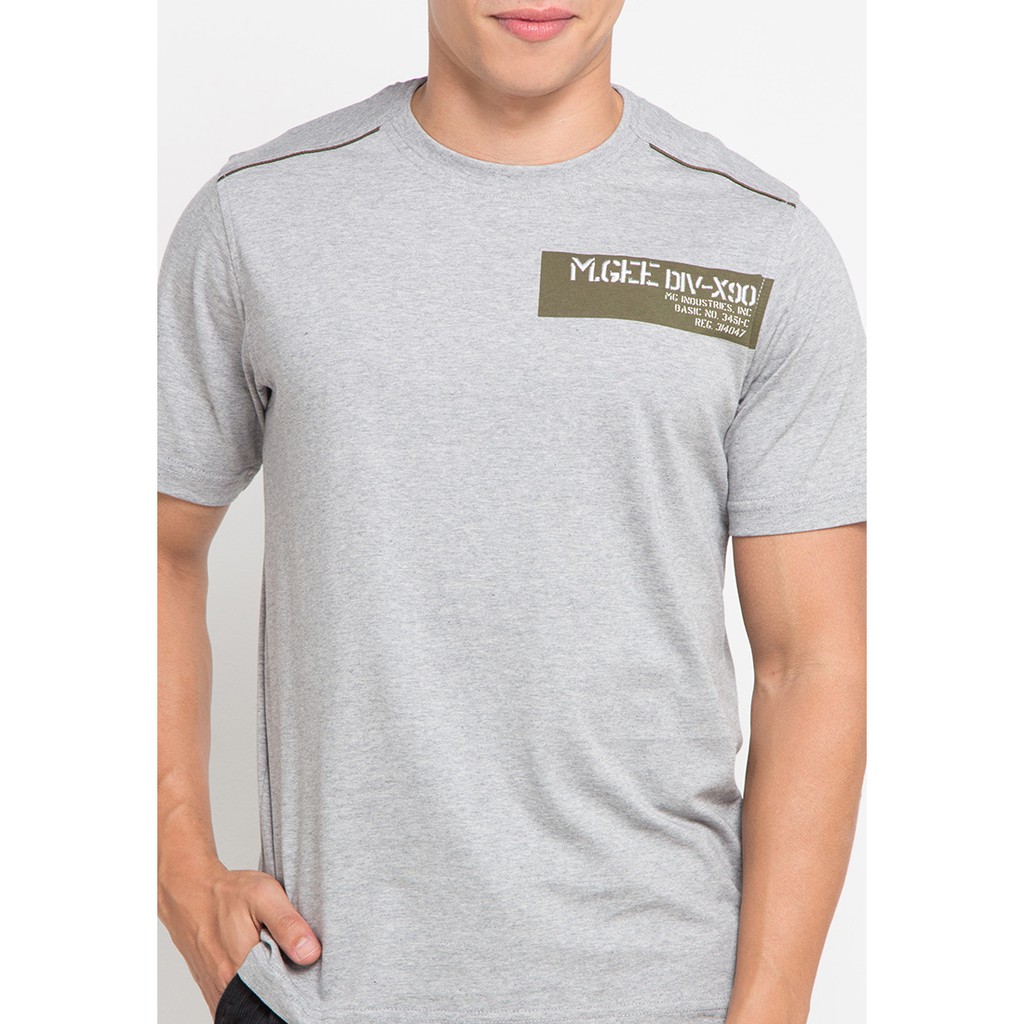 Kaos Lengan Pendek Pria MGee 3451C Original Oliver Light Grey 020