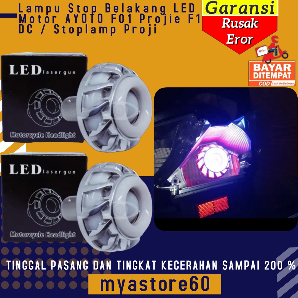 Lampu Stop Lampu Belakang Stoplamp Stop Lamp LED Motor AYOTO F01 Projie F1 DC / Variasi Stoplamp Proji Bisa Untuk Semua Motor Universal