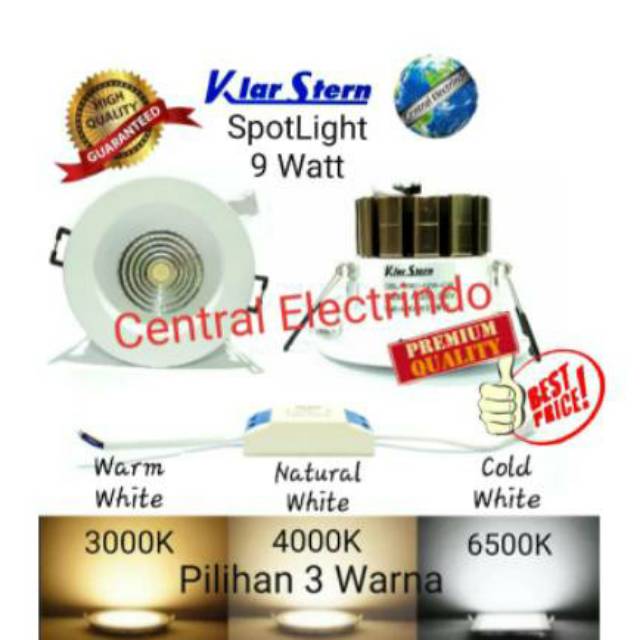 Lampu SpotLight LED 9W 9 W 9Watt 9 Watt KlarStern