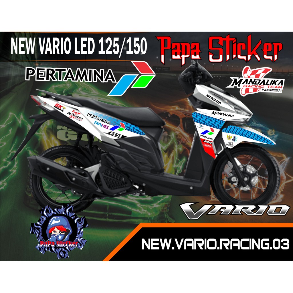 STRIPING VARIO LED PERTAMINA, STICKER VARIO STIKER VARIASI HONDA MANDALIKA Skotlet Scotlite 03