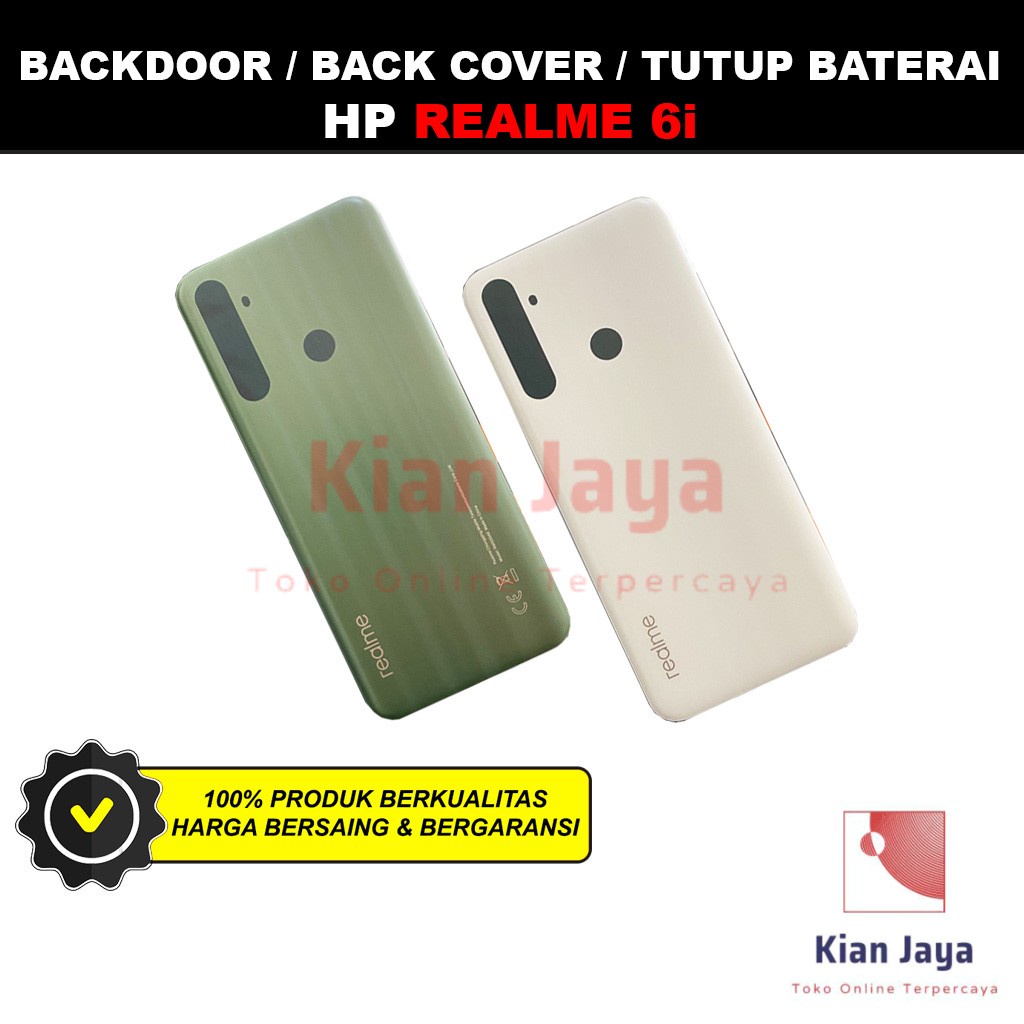 Backdoor Realme 6i Back Cover Tutup Belakang Baterai Cassing Casing Backcase Original