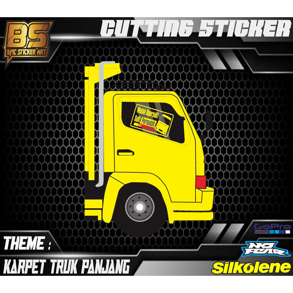 Stiker kaca pintu truk cutting menyala dalam gelap free custom  - Sticker Variasi Truck