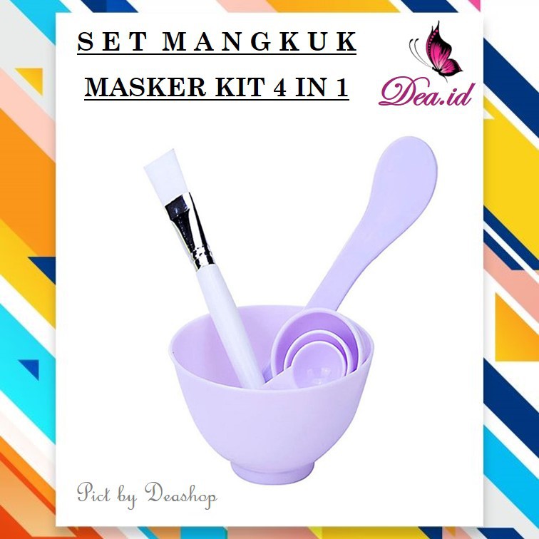 [DEASHOP] MANGKOK MASKER SET 4 IN 1 / KUAS ALAT MAKE UP / MASK BOWL / MASK TOOL