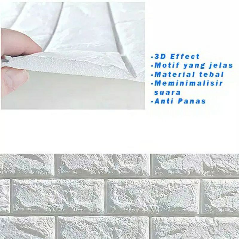 Walpaper Dinding 3D foam busa wallpaper dinding  wallpaper 3d Motif Batu Bata Dekorasi Dinding Kamar