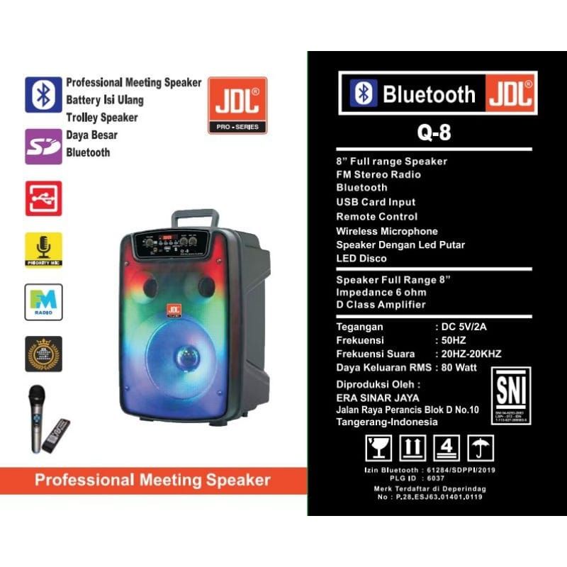 Speaker Bluetooth Karaoke JDL Q-8 Mic wireless