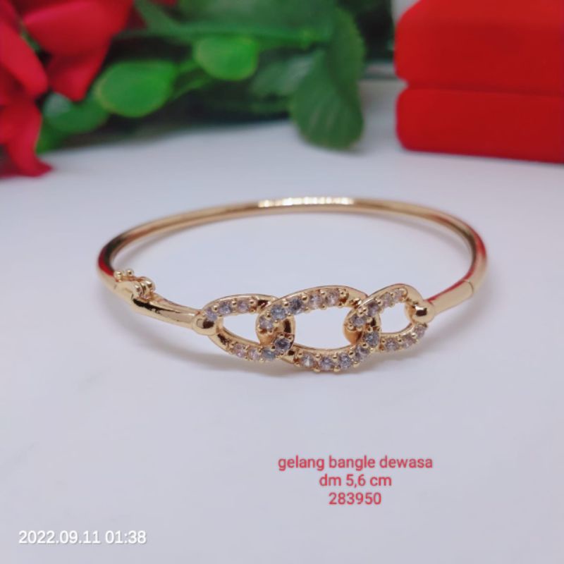 Gelang Bangle Dewasa Perhiasan Titanium Tembaga Terlaris Termurah Lapis Emas