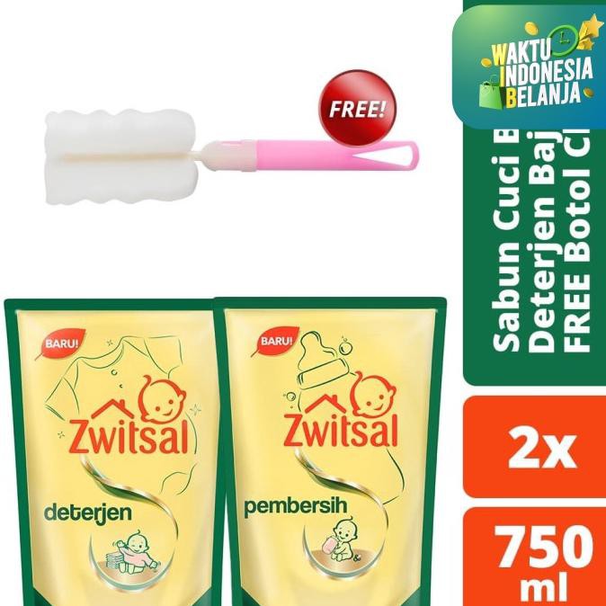 Ready Stok - Zwitsal Sabun Cuci Botol Dan Deterjen Baju Bayi 750Ml Free Sikat