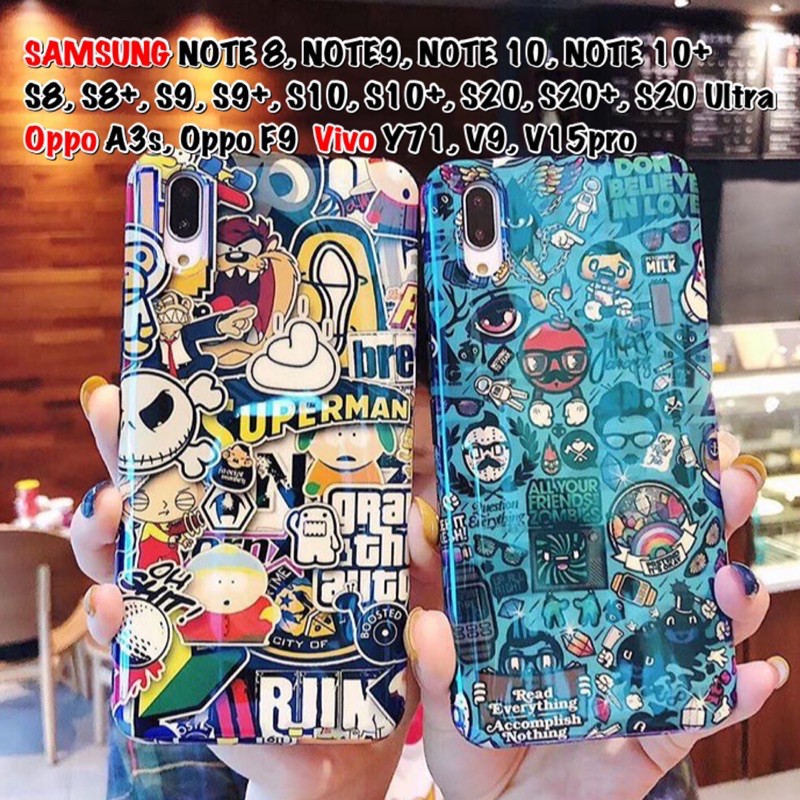 Blueray Superman Retro Case Samsung S10 S20 S8 S9 plus Note 8 9 10 Oppo F9 A3s vivo y71 v15 pro V9