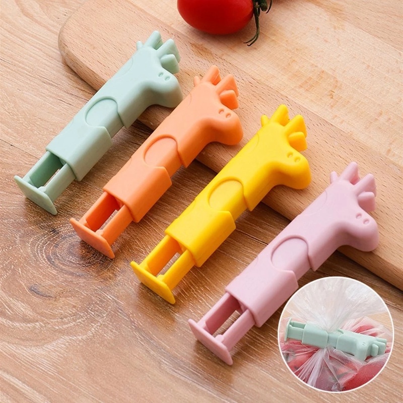 1Pc Cute Deer Fresh-Keeping Sealing Clip Bread Clamp / Portable Moisture-proof Food Seal Buckle / Kitchen Storage Gadgets