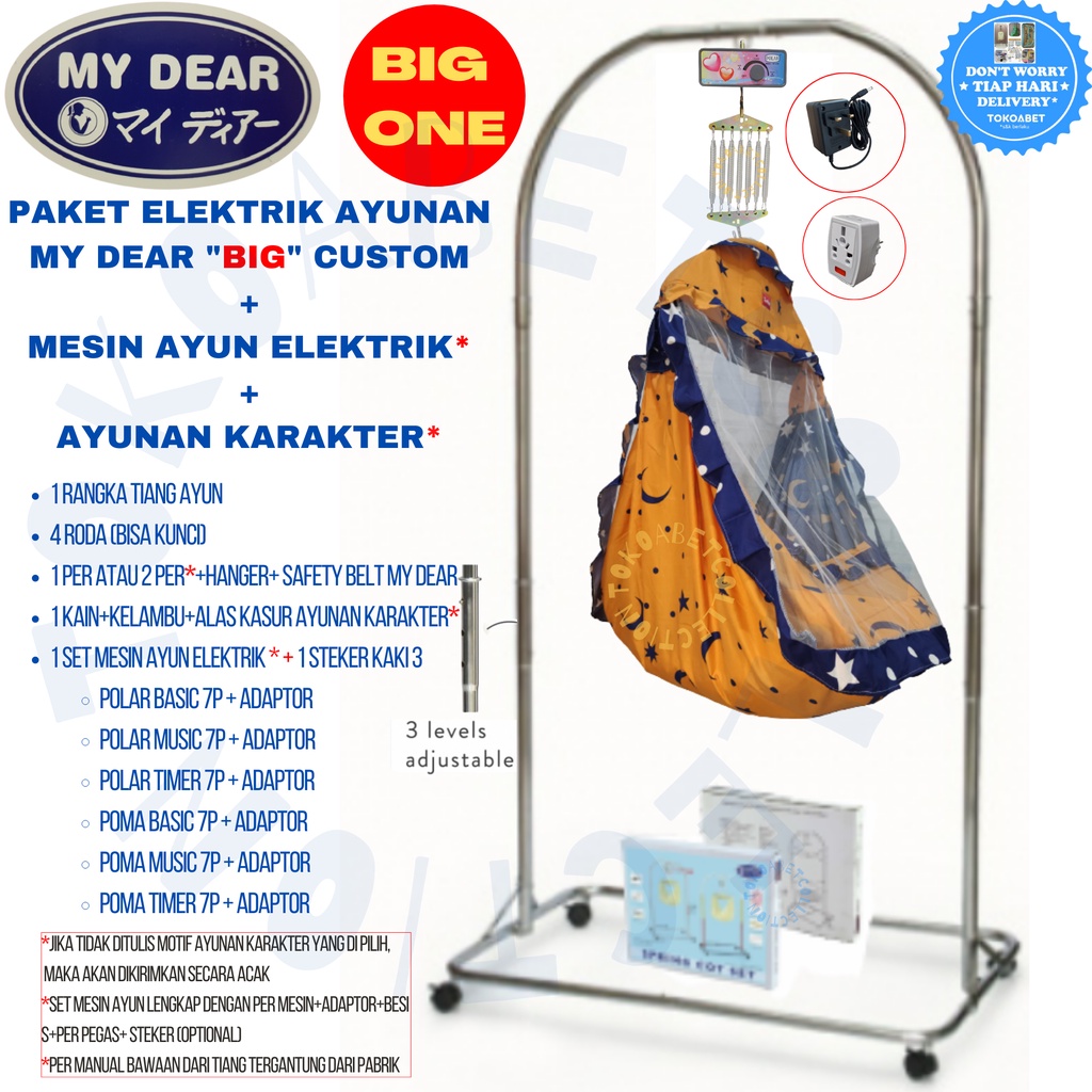 Paket Tiang Ayunan Karakter Elektrik POLAR POMA Tiang MY DEAR Chrome Stainless BIG ONE SIZE TOKOABET