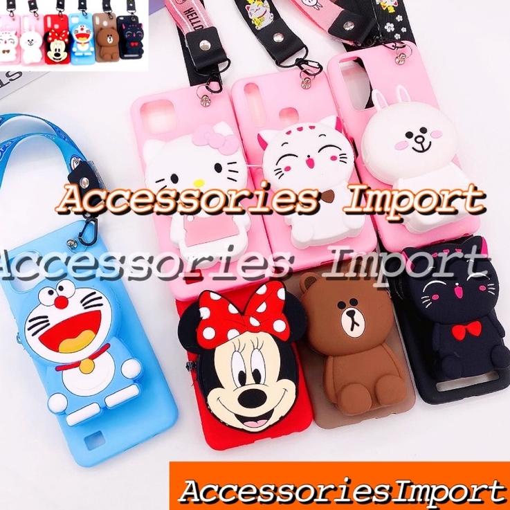 Kekinian - Case Dompet Koin Oppo A16 A54 A15 A15S A12 A5S A7 A11K/ Soft Case Karakter Dompet Koin + 