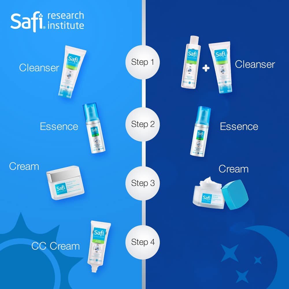 SAFI White Expert Series | Day Night Cream 25 45g | Toner | Cleanser | Essence Oil Acne (KIM)