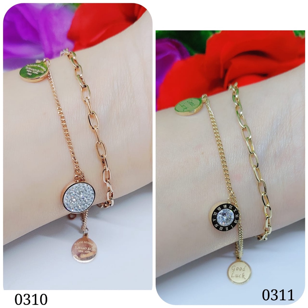 Gelang titanium permata fashion jewelyy 0308-0311