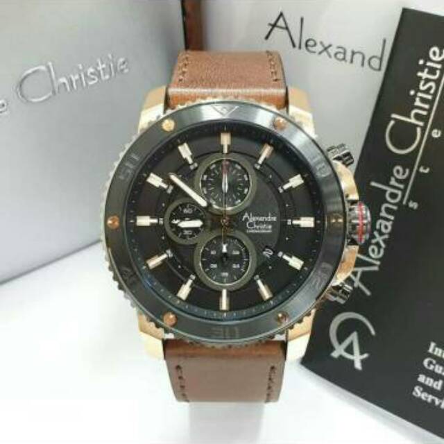 Jam alexander christie 6509 Brown black jam cowok murah