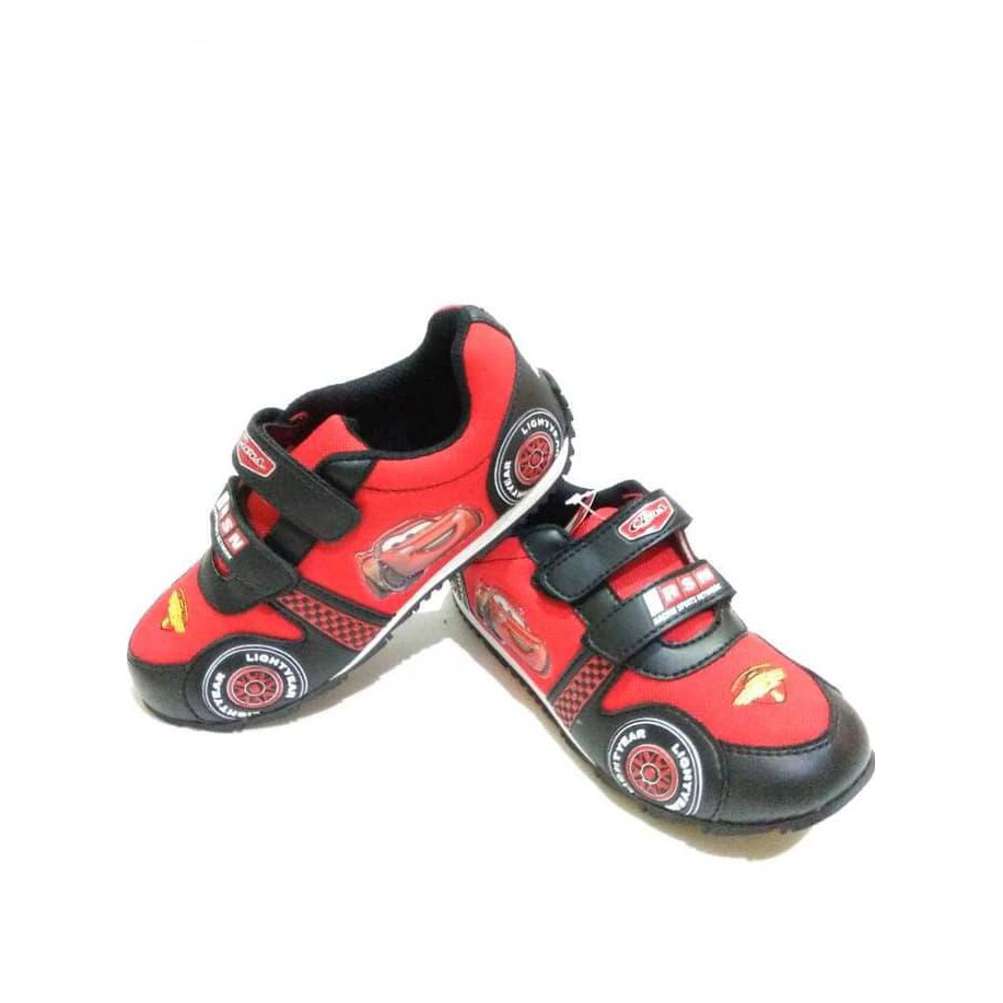 DISKON Sepatu Anak Disney CARS merah hitam sepatu sekolah boys shoes - 26-30