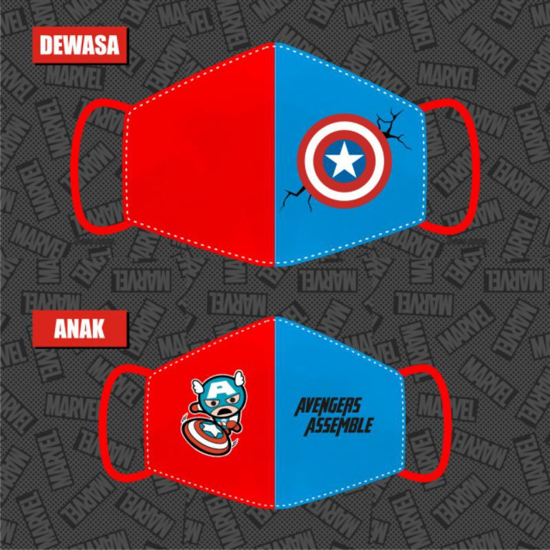 Masker SUPERHEROES Series - CAPTAIN AMERICA