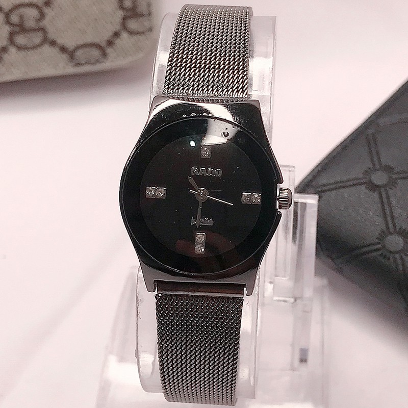 Jam Tangan couple Fashion Watch Geneva Fashion Pria Wanita Leather Quartz Model Tali stenlees pasir