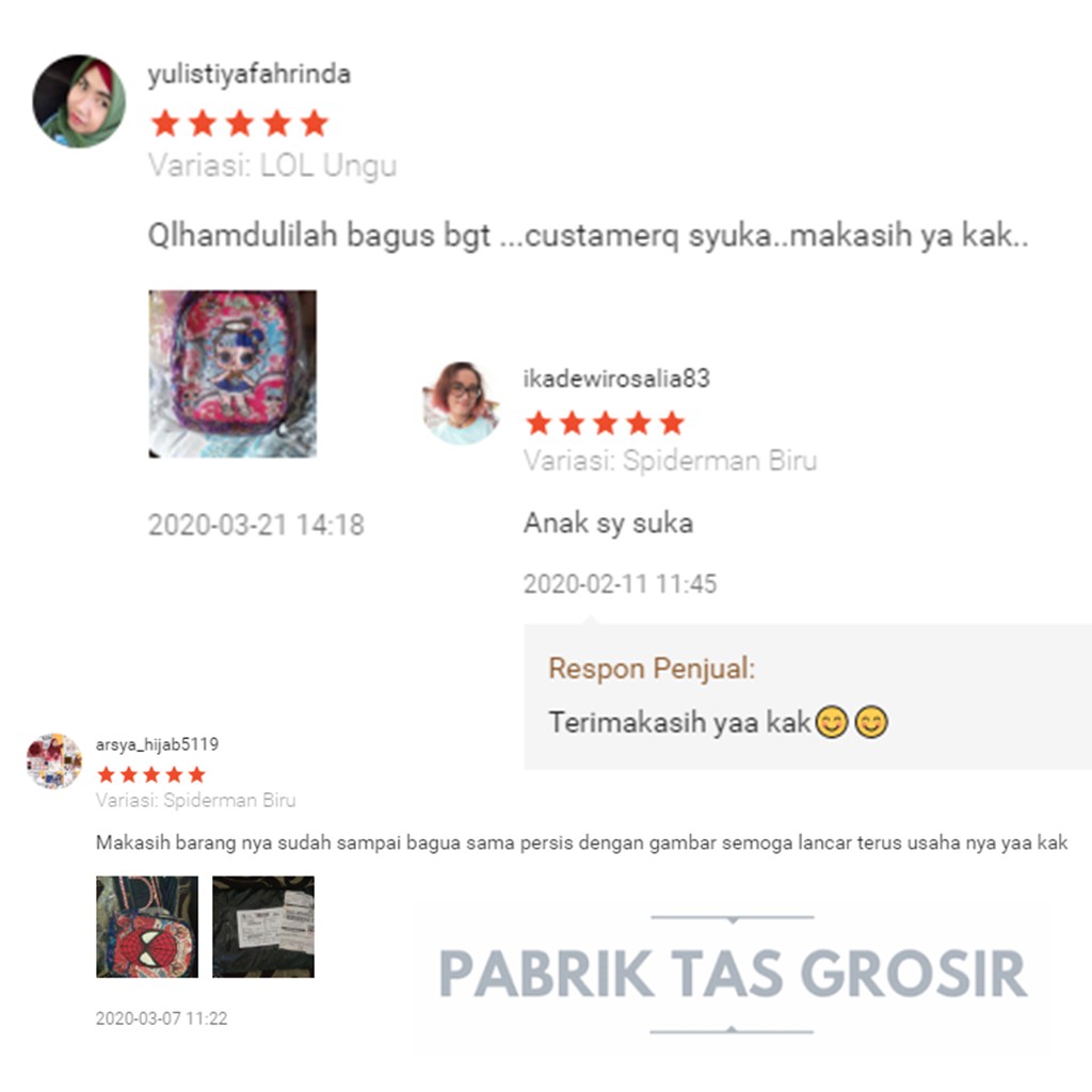 Tas Sekolah Anak Cewek Cowok Ransel LED Lampu Nyala Gambar Motif Kartun Lucu Murah Playgroup PAUD TK