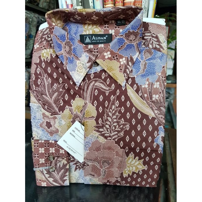 Dijual Kemeja Batik Pria Alisan Panjang alisan batik lengan panjang 14 5 Limited