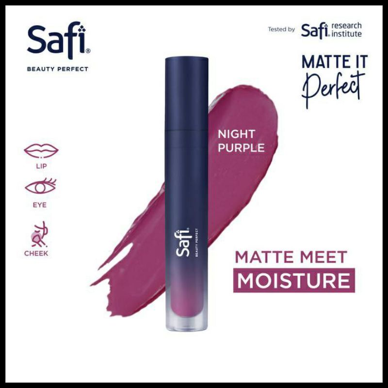 Safi Matte It Perfect Lip Cream Night Purple 4gr Lipstick Lipstik