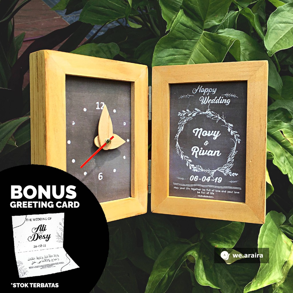 Kado Pernikahan Wisuda Rustic - Hadiah Mahar Jam Lipat Meja Nikah Wedding Graduation