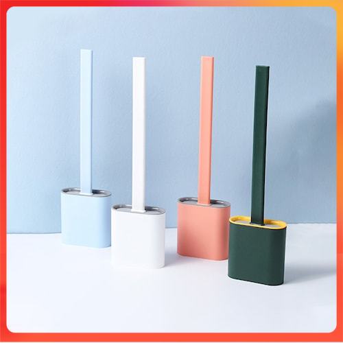 SISILET Sikat Toilet Pembersih Kloset WC Silicone Toilet Brush Flexible Dengan Tatakan Aestetic Este