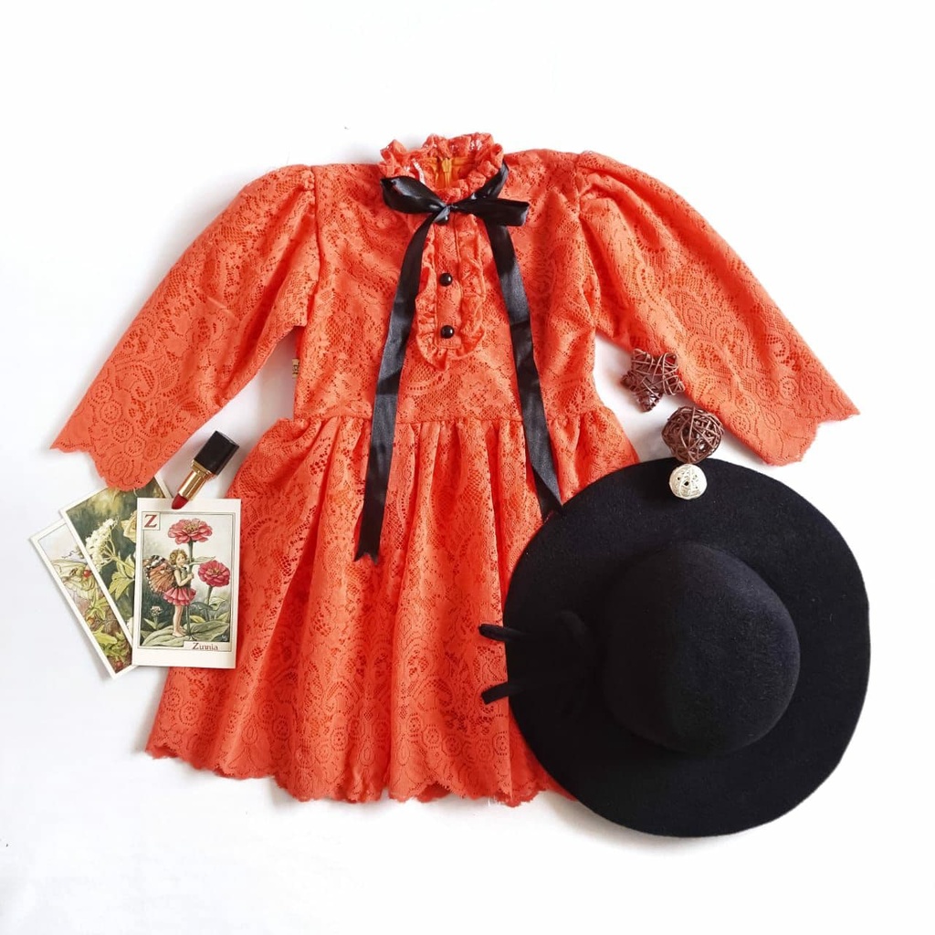 MADAM MOREN/DRESS MADAM WARNA ORANGE/DRESS BROKAT MODEL BARAT/DRESS MINI TERBARU/DRESS IMPORT KEKINI