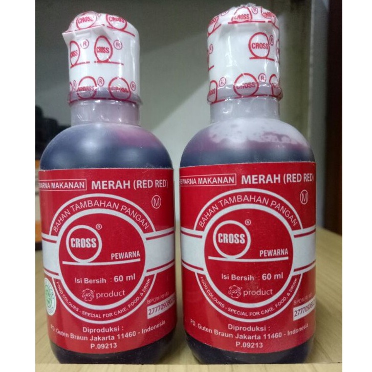 

Cross Pewarna Makanan Merah (Red Red) 60ml Bahan Tambahan Pangan
