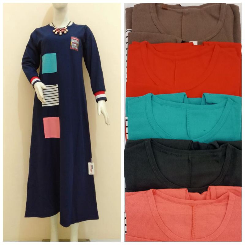 Gamis Kombinasi Murah BISA PILIH WARNA