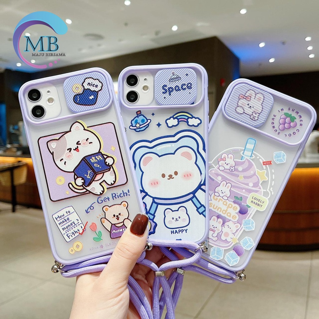 SS197 SOFTCASE SLINGCASE LANYARD SLIDE KARAKTER XIAOMI REDMI NOTE 8 9 9 10 PRO 9T POCO X3 M3 PRO MB2498