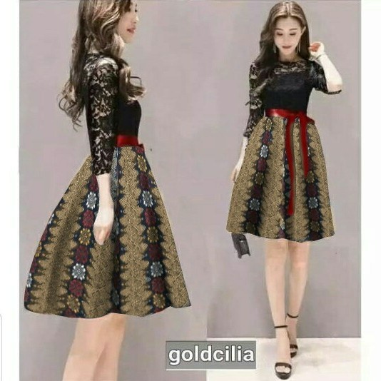Dress brukat CORNELI GLITER DRESS MEGAN Dress Korea brokat natal gereja dress wanita lengan panjang 