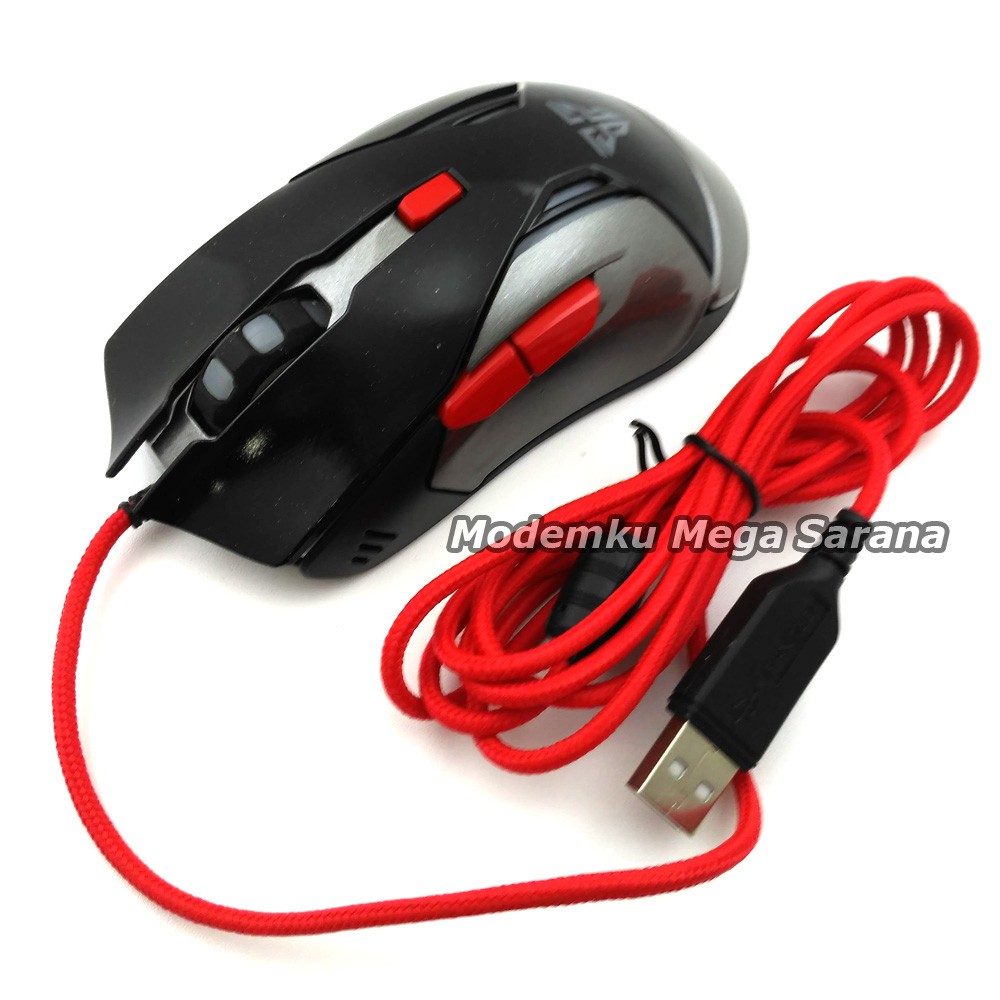 Fantech Mouse Gaming Warwick V5 USB - Hitam Metalic