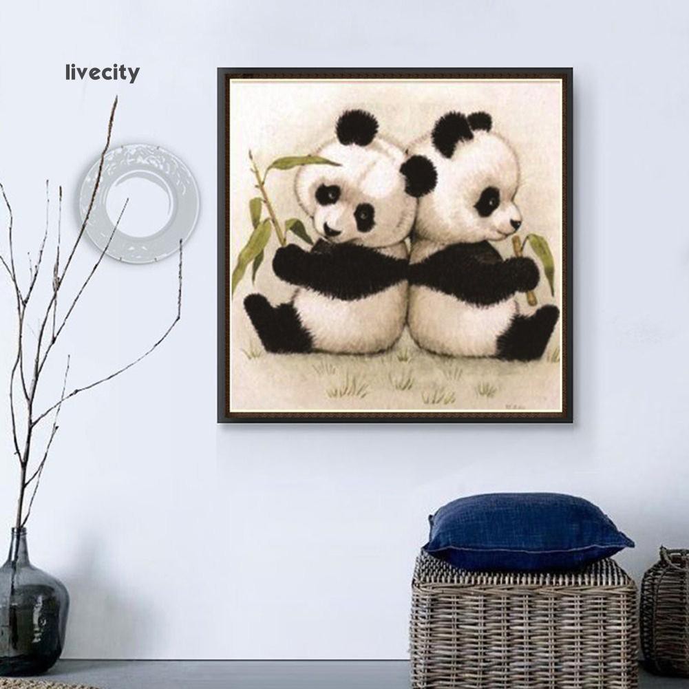 Livecity Diy Lukisan Diamond 5d Dengan Gambar Binatang Panda Lucu