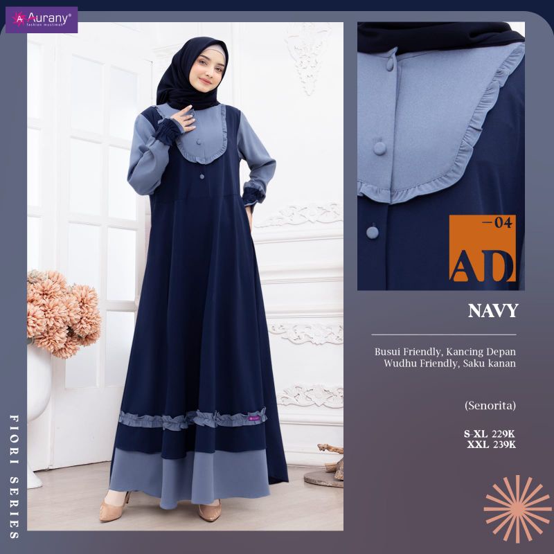 GAMIS AD 04 AURANY • SYARI &amp; FASHIONABLE