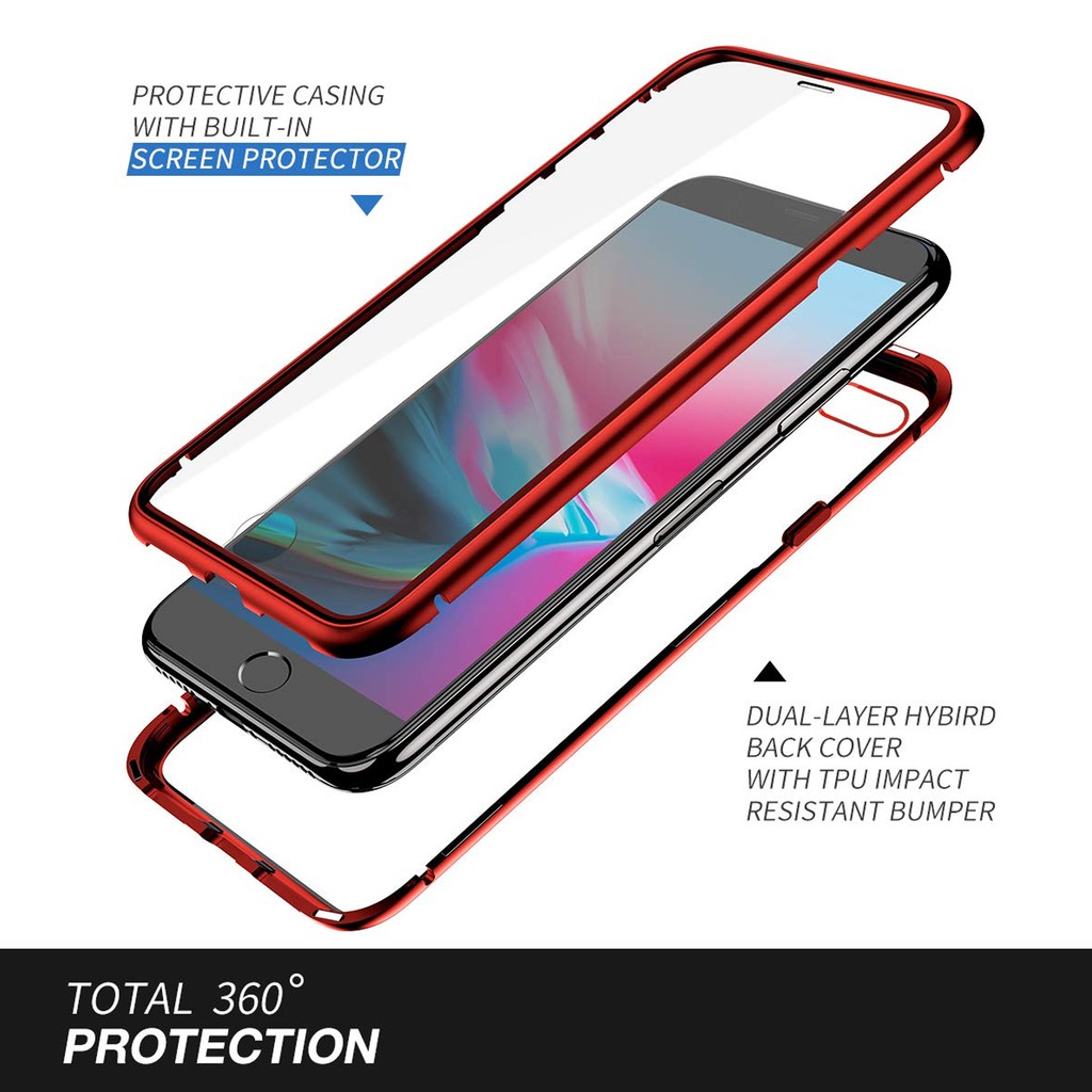 iPh 6 6+ XS Max XS XI 5.8 CaseSeller Magnetic Two Face Glass Case