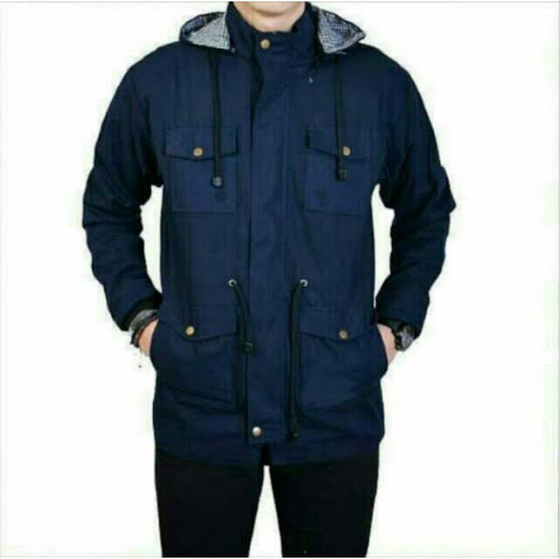 Jaket Parka Canvas Pria Polos