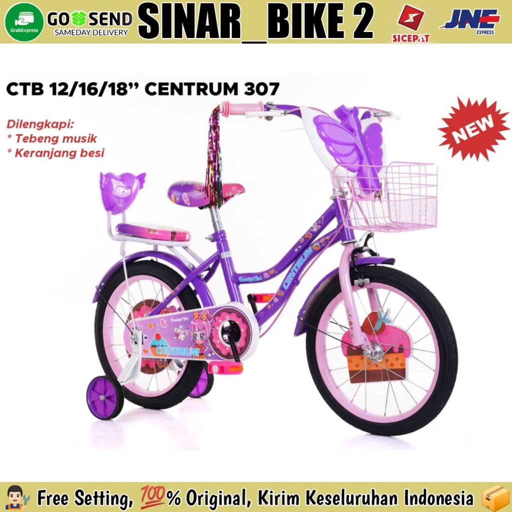 Sepeda Anak Perempuan MINI CENTRUM CT 307 Ukuran 12 16 18 Inch