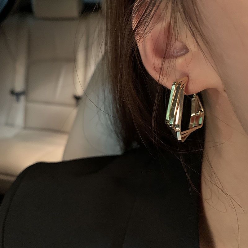 Anting Segitiga Geometris Vintage Untuk Wanita Aksesoris Telinga Korea