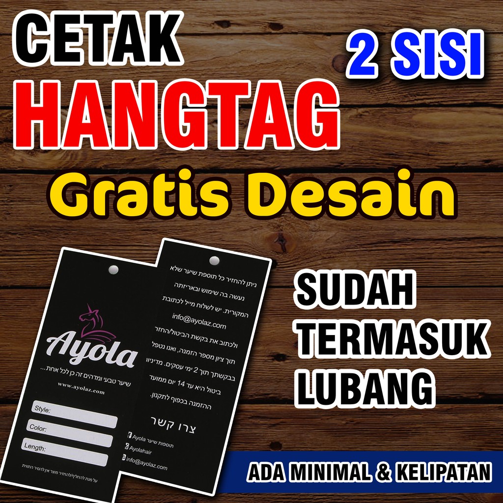 

HANGTAG HANG TAG BAJU, LABEL, MERK, HARGA, CETAK 2 SISI