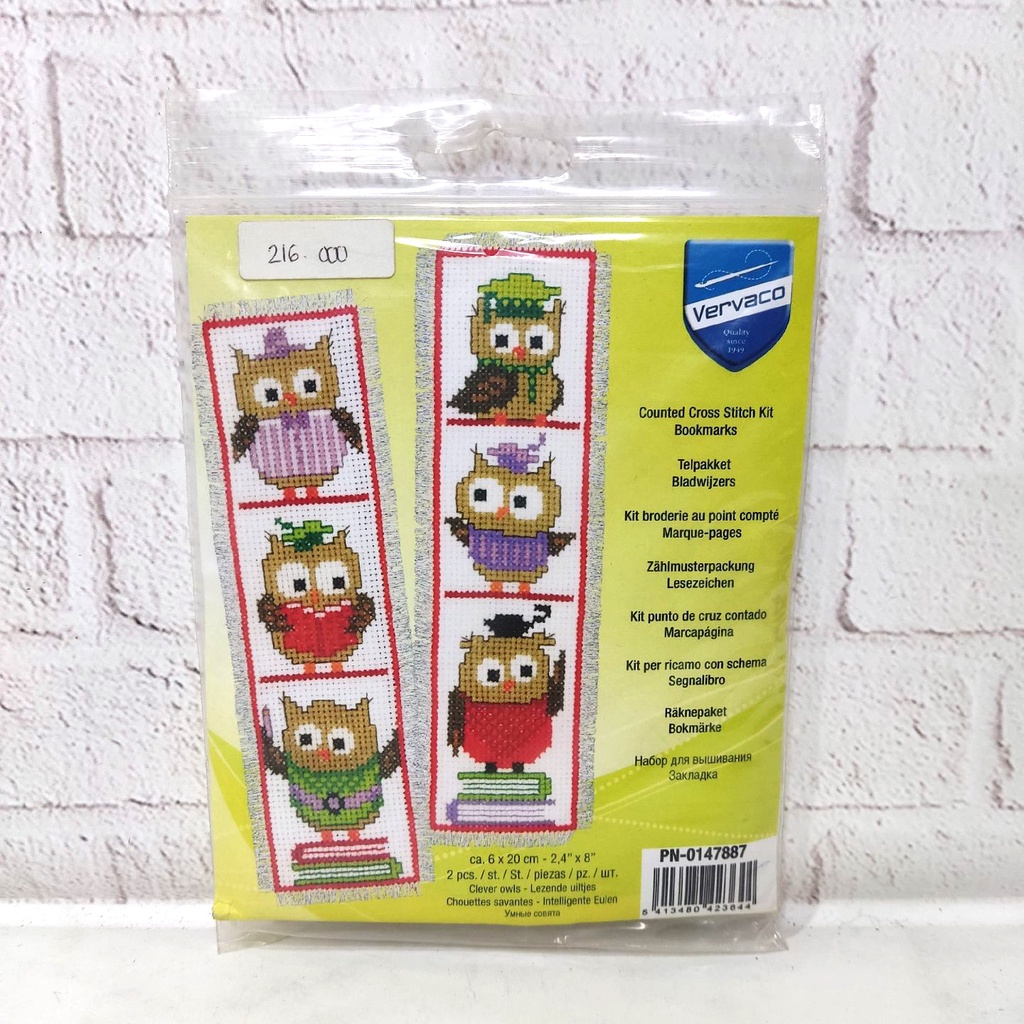 Paket DIY Craft Sulam Kristik Strimin Vervaco Owl Bookmark Burung Hantu Set 2 PN-0147887